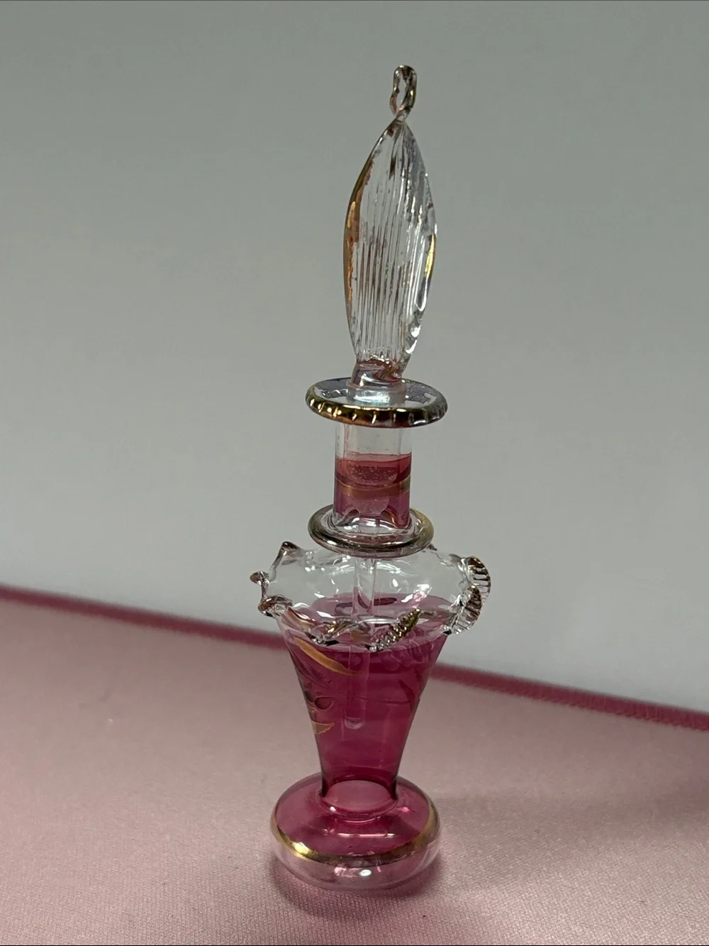 Egyptian Handblown Glass Decorative Bottle w/ Stopper